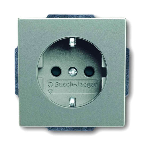 Busch-Jaeger 20EUC-803 SCHUKO-Steckdosen-Einsatz, Meteor/graumetallic, Solo