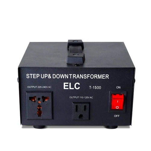 ELC T Series 1500+ Watt Voltage Converter Transformer - Step Up/Down - 110v to 220v / 220v to 110v Power Converter - Circuit Breaker Protection, CE Certified [3-Years Warranty]