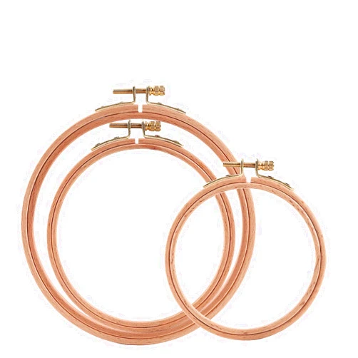 S SHERBO Sherbo 3 Pieces Beech Wood Embroidery Hoops Set by 4 Inch to 6 Inch Circle Hoop Ring Cross Stitch Cotton for DIY Embroidery Floss Starter of Sewing Art Kits Crafts