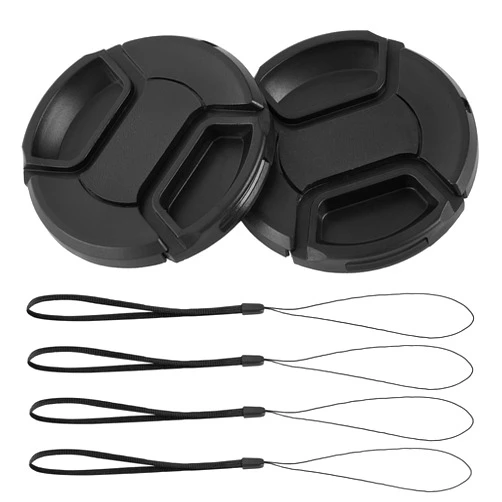 ZZJMCH 2 Pack 58mm Center Pinch Front Lens Cap Compatible with Canon EOS Rebel T7 T6 T5 T100 4000D T8i T7i T6s T6i T5i T4i T3i T2i T1i SL3 SL2 SL1 XSi XTi with EF-S 18-55mm Kit Lens (58mm)