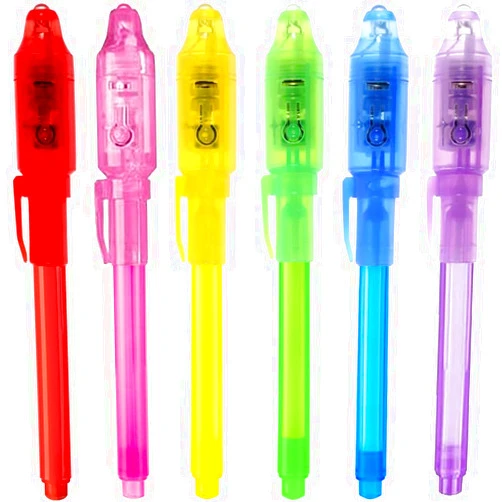 EODVICS Invisible Ink Pen with Light, 6 Pcs Magic Spy Pen for Secret Message, Birthday Party, and Kids Halloween Goodies Bags Toy