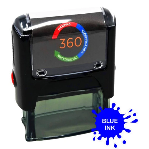 IMPRINT360 Custom Self Inking Rubber Stamp - 1 Line (Blue)