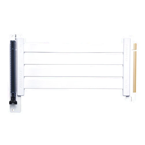 Phanteks 220mm Flat Line PCI-E gen4.0 x16 Riser Cable, 90 Degree Adapter, White
