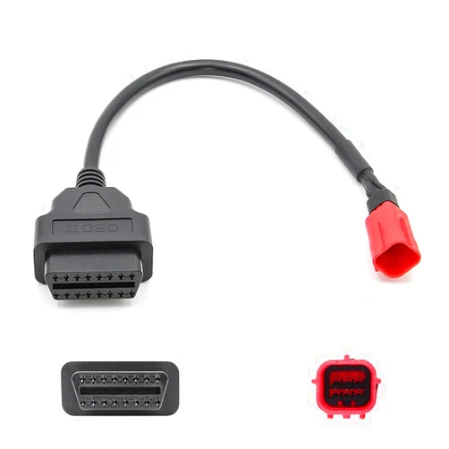 Zzxker Obd2 Adapter Cable,16 pin to 6 pin OBD Diagnostic Cable,Obd2 to Obd1 6pin Plug Adapter for Honda Guzzi Kawasaki Suzuki Motorcycle