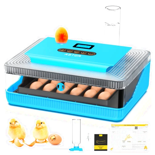 ABTOR 25 Egg Incubator Digital Poultry Hatcher Machine with Automatic Egg Turning, incubators for hatching eggs, Temperature & Humidity Control, LED Screen, General Purpose Incubator(Transparent)