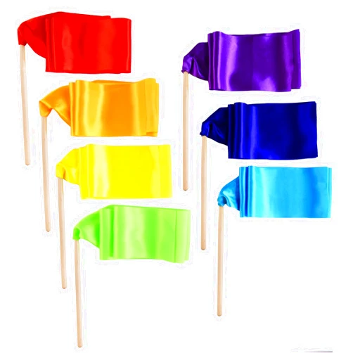 BBTO 7 Pcs Ribbon Dancer Wand for Kids 39.37 Inch Dance Ribbon Stick Rainbow Twirler Rhythmic Gymnastic Dancing Streamers for Talent Shows