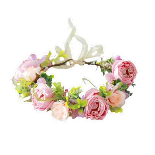 Vivivalue Floral Crown Women Flower Headband Floral Headpiece Halo Wedding Party Festival Photos