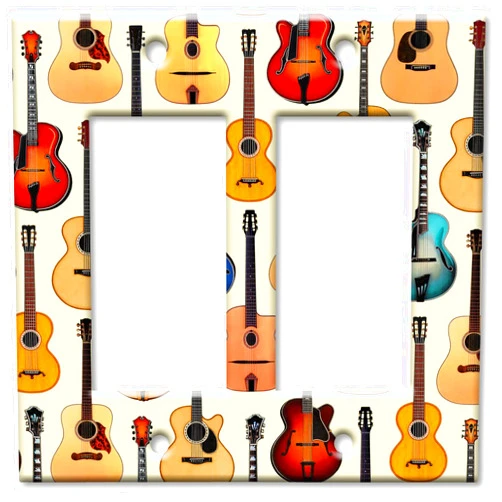 Art Plates - Double Gang Rocker Decorative Metal Wall Plate - Guitars: Acoustic - Image by Dan Morris - (Made in USA)