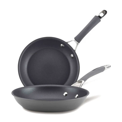 Circulon Radiance Hard Anodized Nonstick Frying Pan, Dishwasher Safe, Oven Safe Skillet Set, Frying Pan Cookware Set, 2-Piece, Gray