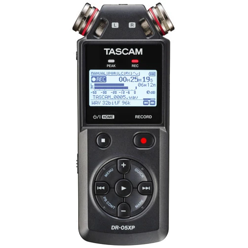 TASCAM DR-05XP 32-Bit Float Portable Handheld Field Recorder and USB-C Audio Interface — Digital Stereo Recording of Music, Sound, Voice, Audio for Video and Podcasting