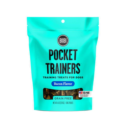 BIXBI Pocket Trainers, Bacon (6 oz, 1 Pouch) - Small Training Treats for Dogs - Low Calorie and Grain Free Dog Treats, Flavorful Pocket Size Healthy and All Natural Dog Treats
