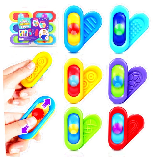 ZaxiDeel Sensory Marble Fidget Toys for Kids- 6 Pcs Quiet Fidget for Classroom, Gel Filled Autism Sensory Toys ADHD, Silent Stress Fidgets Squishy Worry Stones, Easter Basket Stuffers Gifts for Kids