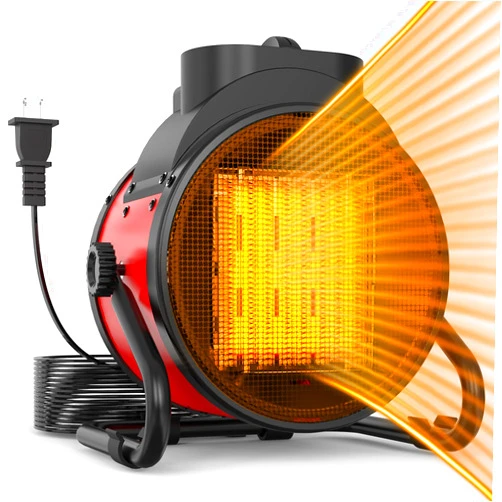SEEYANG Outdoor Patio Heaters - 1500W Portable Electric Garage Heater with 2S Fast Heating, Overheat Protection, Heaters Heat Up in 3 Modes, Patio Heaters for Outdoors, Tents and Indoors, Red