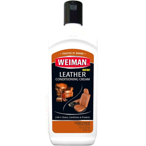 Weiman 3 in 1 Deep Leather Cleaner & Conditioner Cream - Restores Leather Surfaces - Use on Leather Furniture, Car Seats, Shoes, Bags, Jackets, Saddles