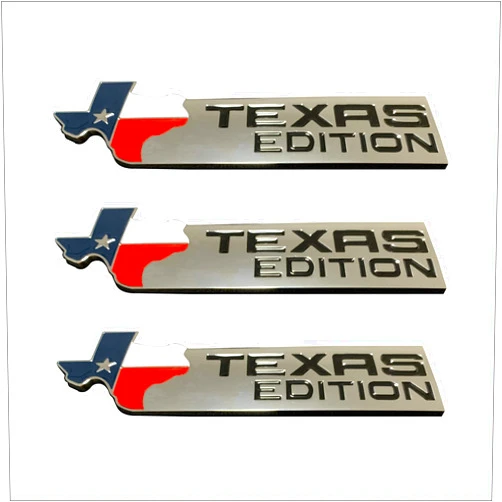 Mr.Brighton LED 3 Count Aluminum Alloy Map+Flag Silver 3D Texas Edition Emblem Lone Star Decal Adhesive Sticker Universal Fit Compatible with Chevrolet Silverado Sierra Car Truck Auto