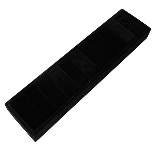 Framendino, 10 Slots Bracelet Display Tray Velvet Jewelry Showcase Ring Organizer Rectangle Bangle Holder for Dresser Home Storage (Black)