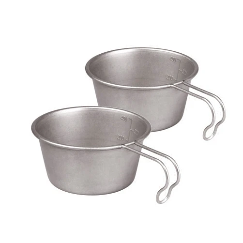 Thous Winds Stainless Steel Sierra Cups, 450ml Camping Cups, Silver