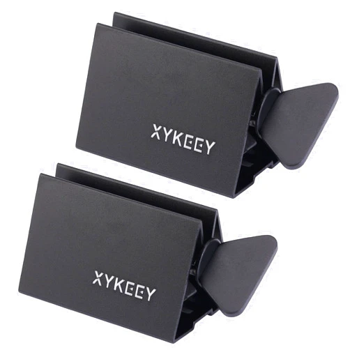 XYKEEY Toothpaste Tube Squeezer - Set of 2 Toothpaste Squeezer Rollers, Metal Toothpaste Tube Wringer Seat Holder Stand (Black)