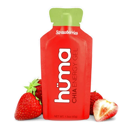 HÜMA CHIA ENERGY GEL Huma Chia Energy Gel, Strawberries, 12 Gels - Premier Sports Nutrition for Endurance Exercise