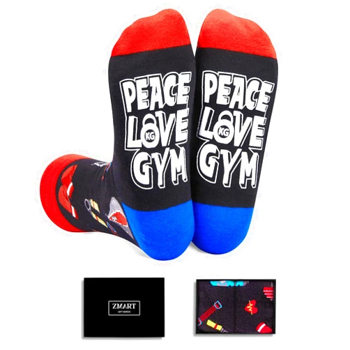 Zmart Funny Gifts for Men Women - Art Gym Lifting Weed Yoga Running Wrestling Chess Socks