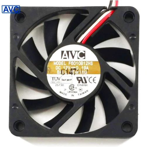 Bravic 2pcs 6010B12HS 6010 6cm 60x60x10mm 12V 0.19A Server Cooling Fan F6010B12HS