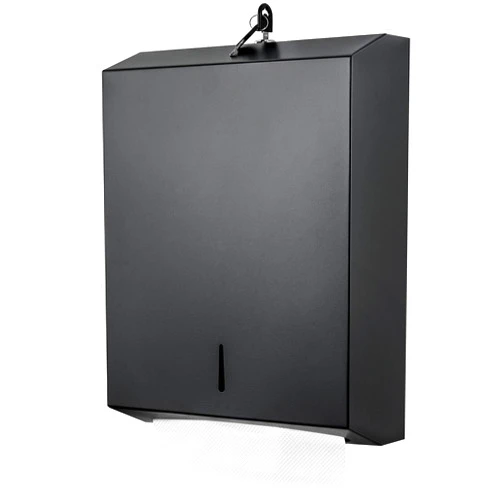 Gorlary Paper Towel Dispenser Wall Mount Commercial c fold Multifold Trifold, Touchless Hand Towel Dispenser with Lock, (Matte Black)