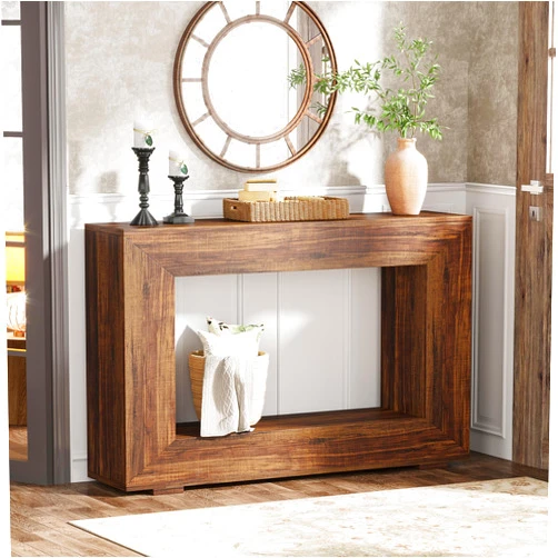 Tribesigns Farmhouse Console Table, 47 Inches Entryway Console Table with Storage, Industrial Hallway Accent Table for Living Room, Entrance