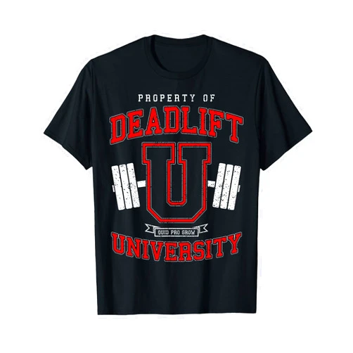 Grandio Design Sports Training And Fitness Deadlift University Vintage Varsity Fitness Gym Workout T-Shirt