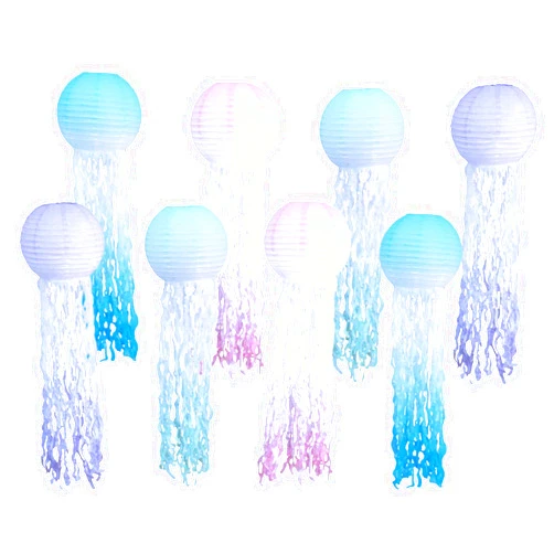 TUSAUW 8pcs Jelly Fish Paper Lanterns for Wedding Kids Birthday Baby Shower Party Decoration Gradient Jellyfish Lanterns Mermaid Themed Party Jellyfish Decorations (Gradient)