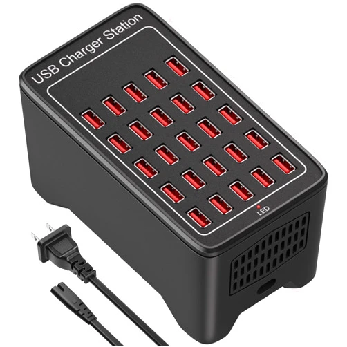 Brifara Charging Station for Multiple Devices,125W 25 Ports Multi USB Charger Stations for iPhone, Cell Phone, iPad, Tablet, Apple Watch and Other Electronic, Multiple USB Power Charging Dock for Home Family