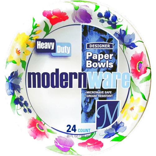 AJM Packaging ModernWare Designer Paper Bowls Table Ware, 1.8