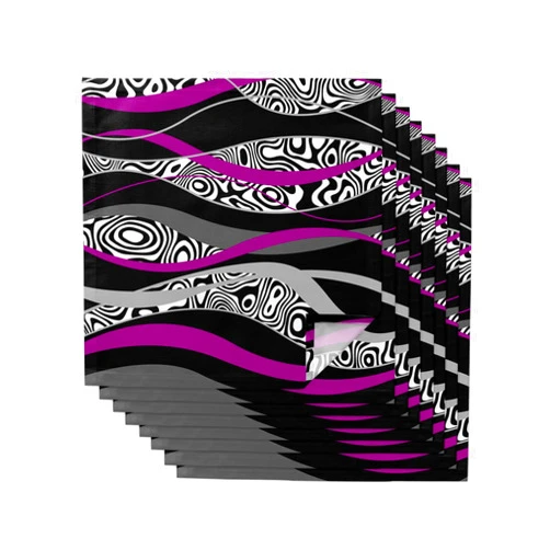 Kewadony Dinner Cloth Napkins Set of 8, Purple Geometric Washable Cocktail Cloth Napkins 20 x 20 Inch, Black White Zebra Striped Print Abstract Art Reusable Table Napkins for Wedding Holiday Party