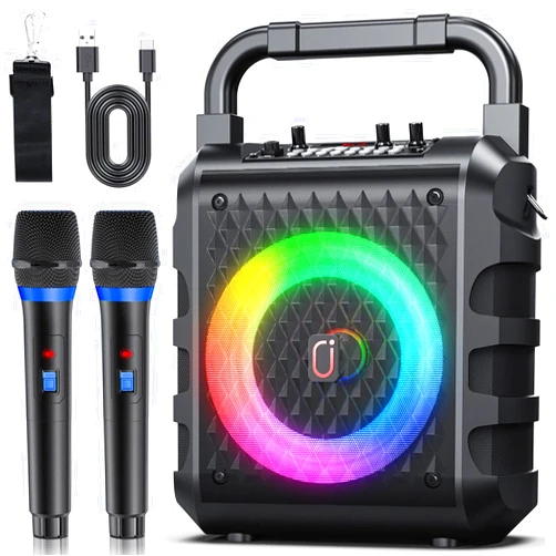 PPMIC Karaoke Machine with 2 Wireless Microphones, Portable Bluetooth 5.3 Karaoke Speaker for Adults with Upgraded 6.5