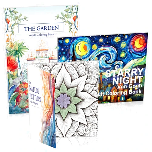 CKMOREL Adult Coloring Books Set 3 for Women Set of 3 Coloring Books Bulk for Adults to Relax and Relieve Anxiety 96 Pages The Garden & Starry Night & The Nature Pattern, Stress Relief Gifts for Your Lover