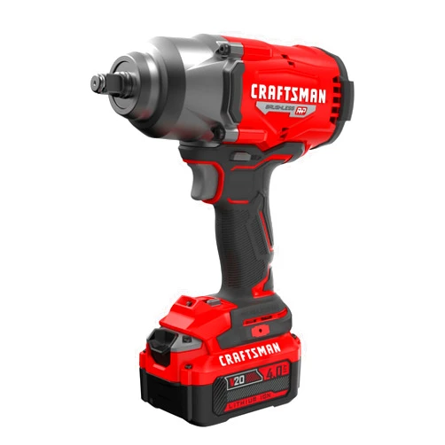 CRAFTSMAN V20 RP Impact Wrench, Cordless, Brushless, High Torque, 1/2 Inch, 4Ah Battery and Charger Included (CMCF940M1)