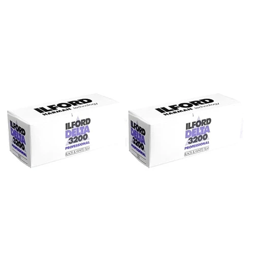 Ilford Delta 3200 Professional, Black and White Print Film, 120 (6 cm), ISO 3200 (1921535) (Pack of 2)