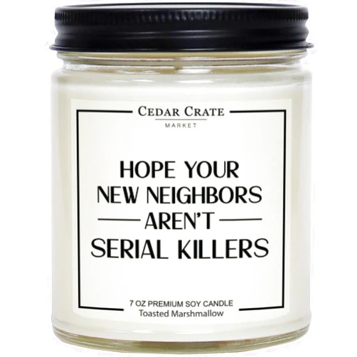 CEDAR CRATE MARKET House Warming Gifts New Home Women, Men - Housewarming Ideas for Couples, 100% Soy Candle, Cute New Apartment, Funny Moving Away Present for Neighbor, Welcome Decorations, Farewell, Made in USA