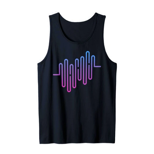Waveform Modular Synthesizer Audio Engineer Waveform Modular Synthesizer Audiowaves Music Heartbeat Blue Tank Top