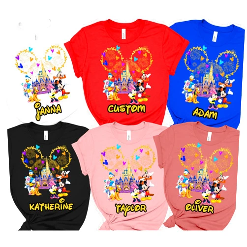 Handmade Custom Family Vacation Shirt, Family Matching Vacation Shirt, Mickey & Minnie Custom Family Outfit, Personalized Custom Vacation Tee