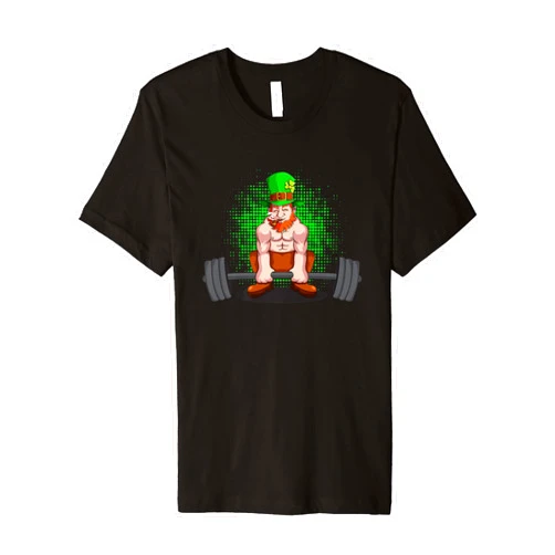 Zone - 365 St Patricks Day Funny Gym Lover Deadlift Fitness Gym Leprechaun St Patricks Day Premium T-Shirt