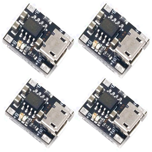 AIMPGSTL 4PCS TP4056 5V 1A Standalone Linear Board Programmable Termination Timer with Micro USB DC 5-6V 4.2V TC4056 TC4056A Micro USB Power Protection PCB Board Module