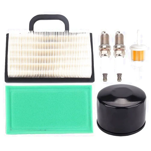 Butom 499486s GY20575 698754 Air Filter with AM125424 Oil Filter Fits John Deere L120 L111 LA130 D140 D130 LA120 LA140 LA150 LA135 LA145 Briggs and Stratton Intek Extended Life Series V-Twin 18-26 HP