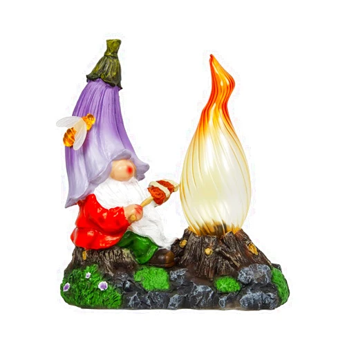 Qipade Solar Garden Gnomes Outdoor Decor,Resin Bee Gnomes Statues with Solar Light,9.5