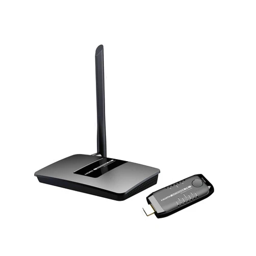 WeJupit 10x1 Wireless Group Meeting Presentation System, Wireless HDMI Transmitter and Receiver for Small Meeting Room, One Receiver with Up to 10 Transmitters (WJEXT15-3, 1 Transmitter Included)