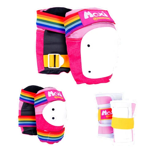 187 Killer Pads Six Pack Pad Set - Skateboarding Knee Pads, Elbow Pads and Wrist Guards, Moxi Pink, X-Small