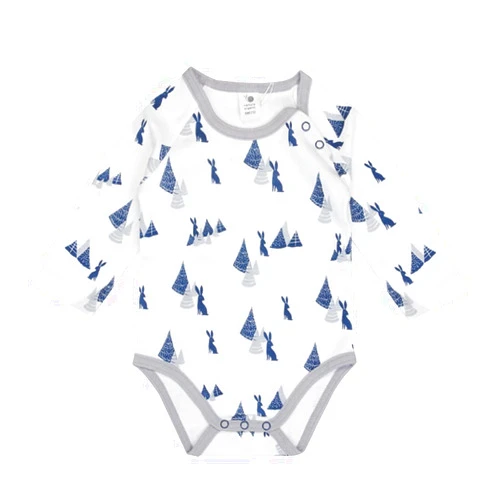 Hipzoo ecofriendly Infant Toddler Bodysuit Baby Long sleeve Baby Boy and Girl 100% Certified Organic Cotton Rabbit and Tree