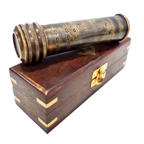 CollectiblesBuy Best Handmade Brass Kaleidoscope Antique Finish with Box – Vintage Look Gift for Everyone Friends Family Children - 3D Mirror Lens CollectibleBuy