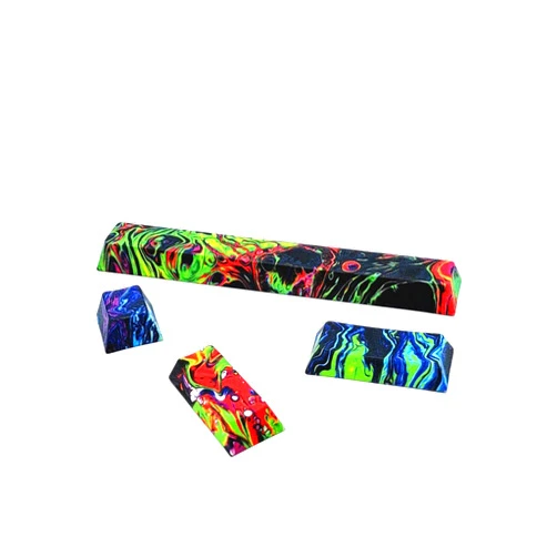 MECHKYP 4 Pcs Custom Keycaps Dye Sublimation Artisan PBT Keycap Set R4/Esc 2.25u Enter 6.25u Spacebar Cherry Profile for All MX Switch Gaming Mechanical Keyboard DIY Replace (Graffiti)
