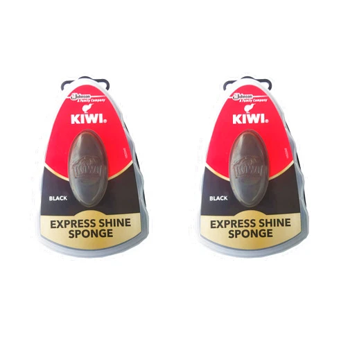 Kiwi Express Shoe Shine Sponge, 0.2 fl oz, Black (Pack Of 2)