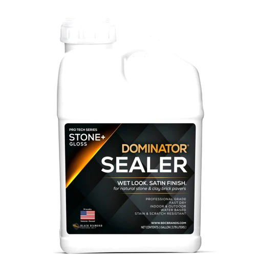 DOMINATOR 1 Gal. DOMINATOR Stone+ Gloss Clear Acrylic Sealer | Satin Finish Stone Sealer, Clay Brick Sealer | Color Enhancing | Professional Grade | Fast Dry | Indoor and Outdoor